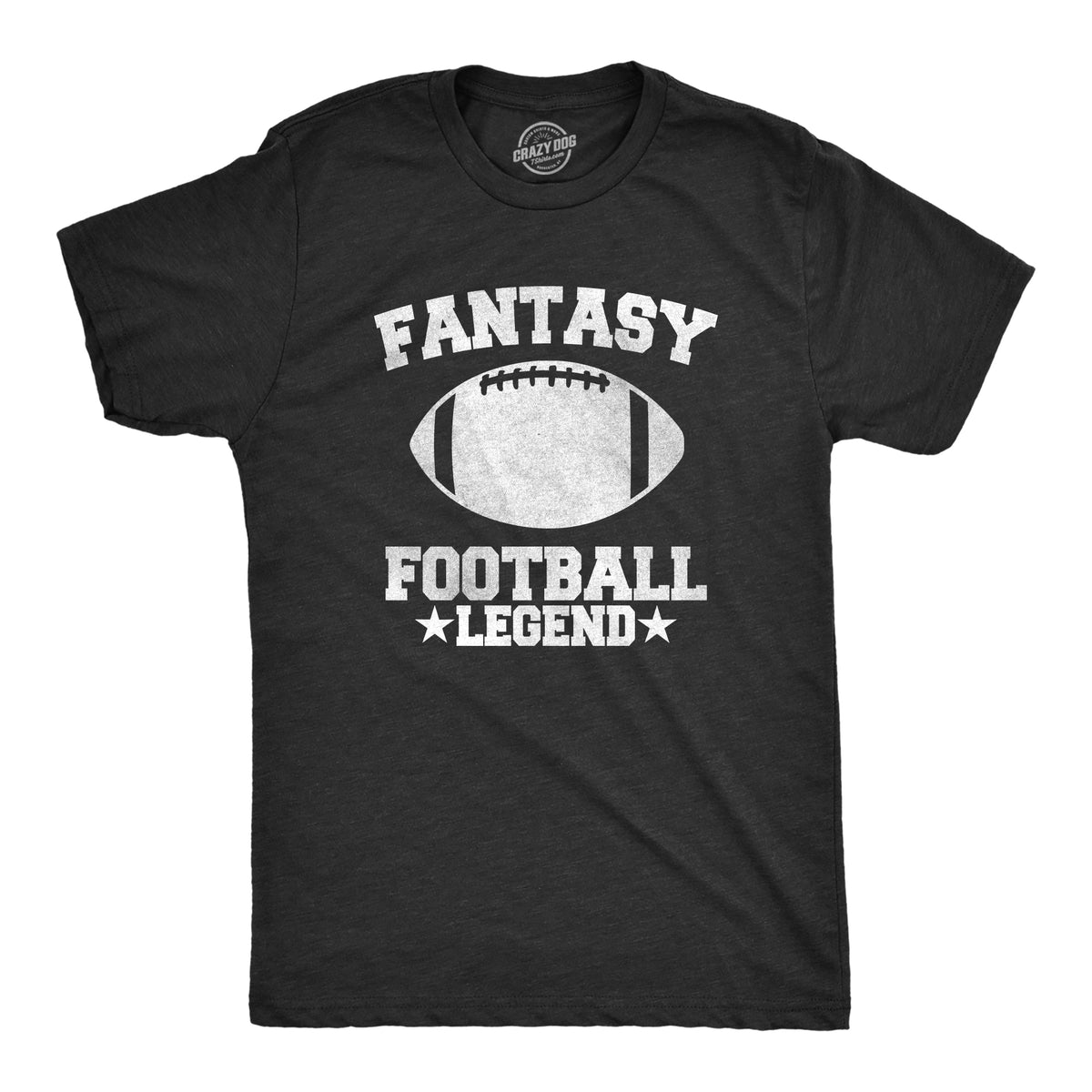 Funny Heather Black Fantasy Football Legend Mens T Shirt Nerdy Football Tee