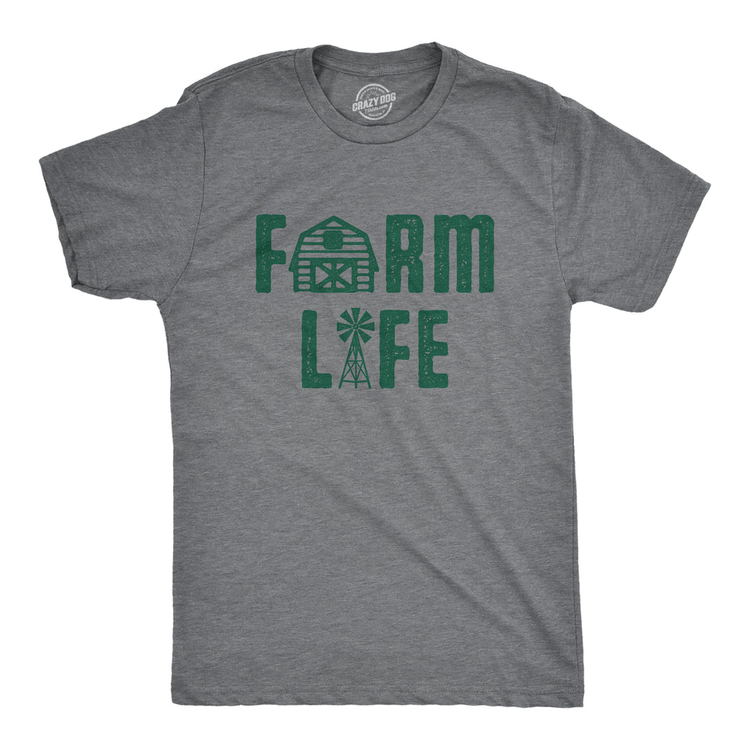 Funny Dark Heather Grey Farm Life Mens T Shirt Nerdy Sarcastic Tee