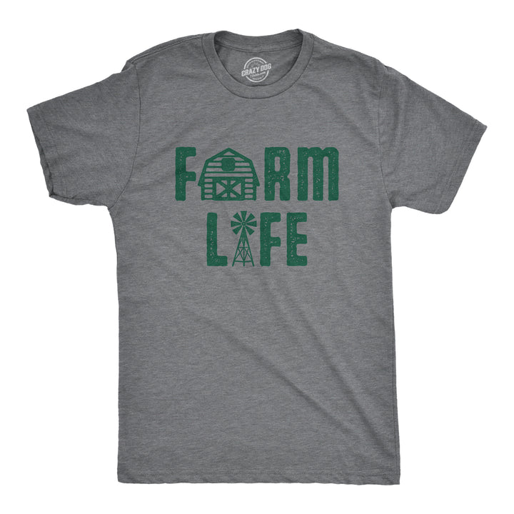 Funny Dark Heather Grey Farm Life Mens T Shirt Nerdy Sarcastic Tee