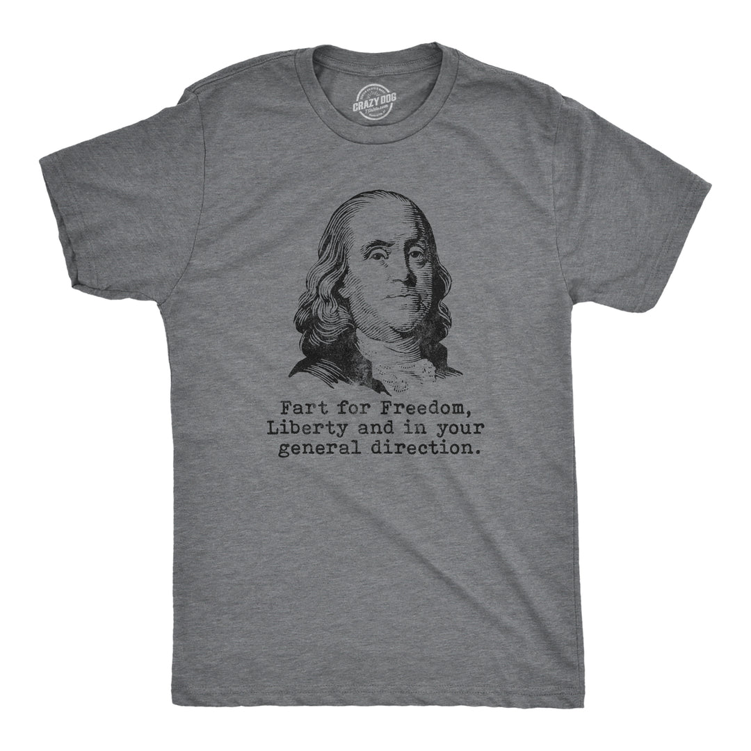 Funny Dark Heather Grey Fart For Freedom Mens T Shirt Nerdy Fourth of July Toilet Tee