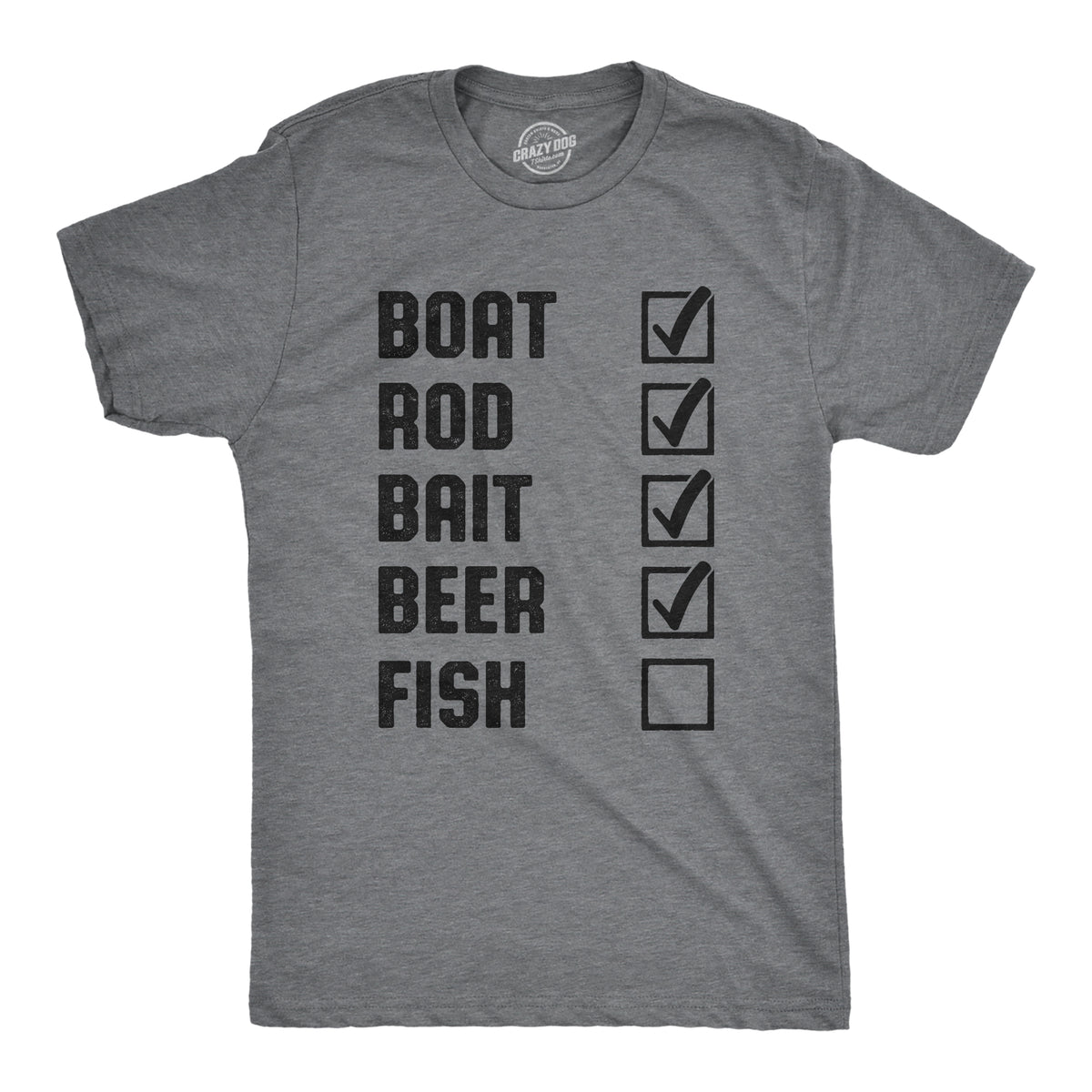 Funny Dark Heather Grey - List Fishing List Mens T Shirt Nerdy Fishing Tee