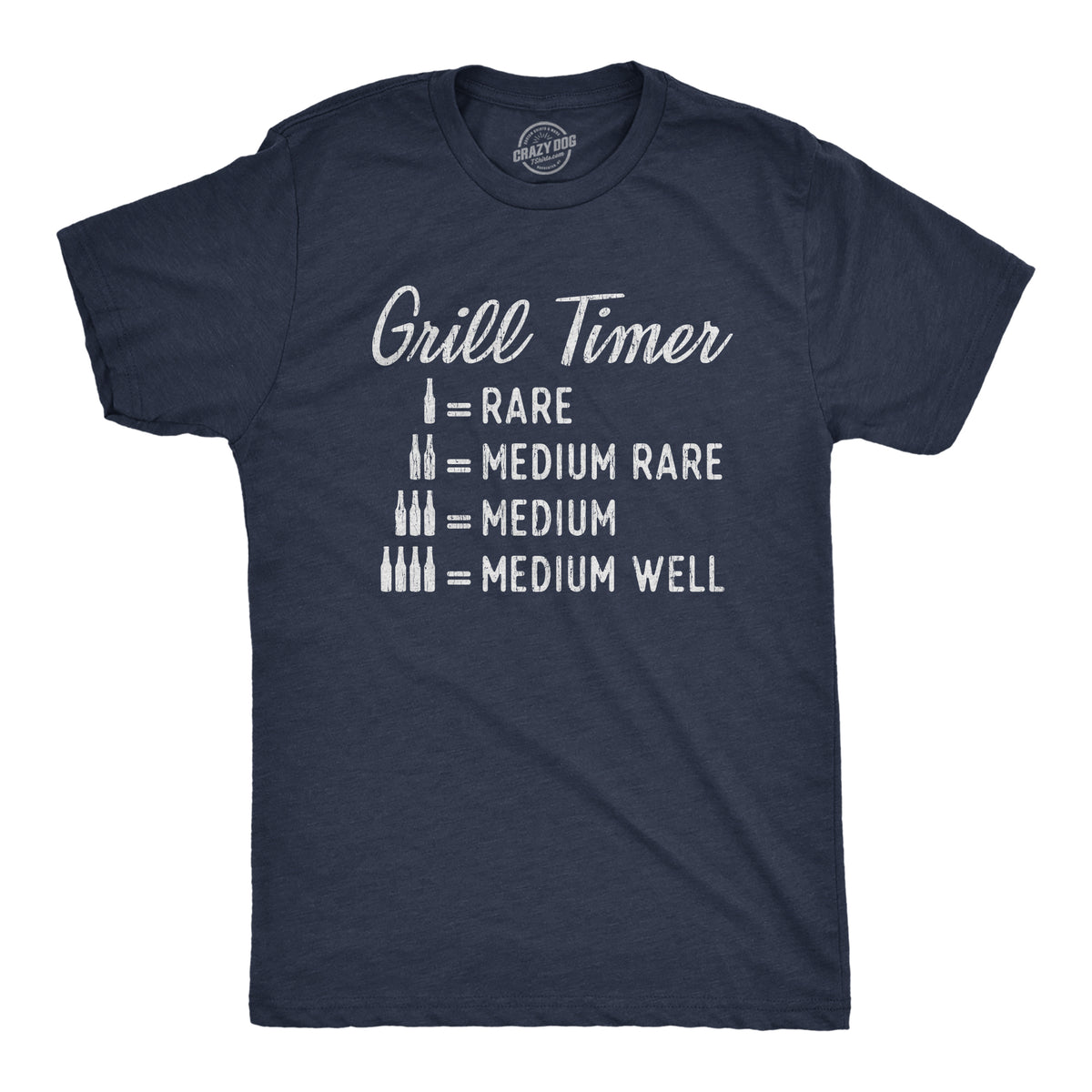 Funny Heather Navy Grill Timer Mens T Shirt Nerdy Beer Food Tee
