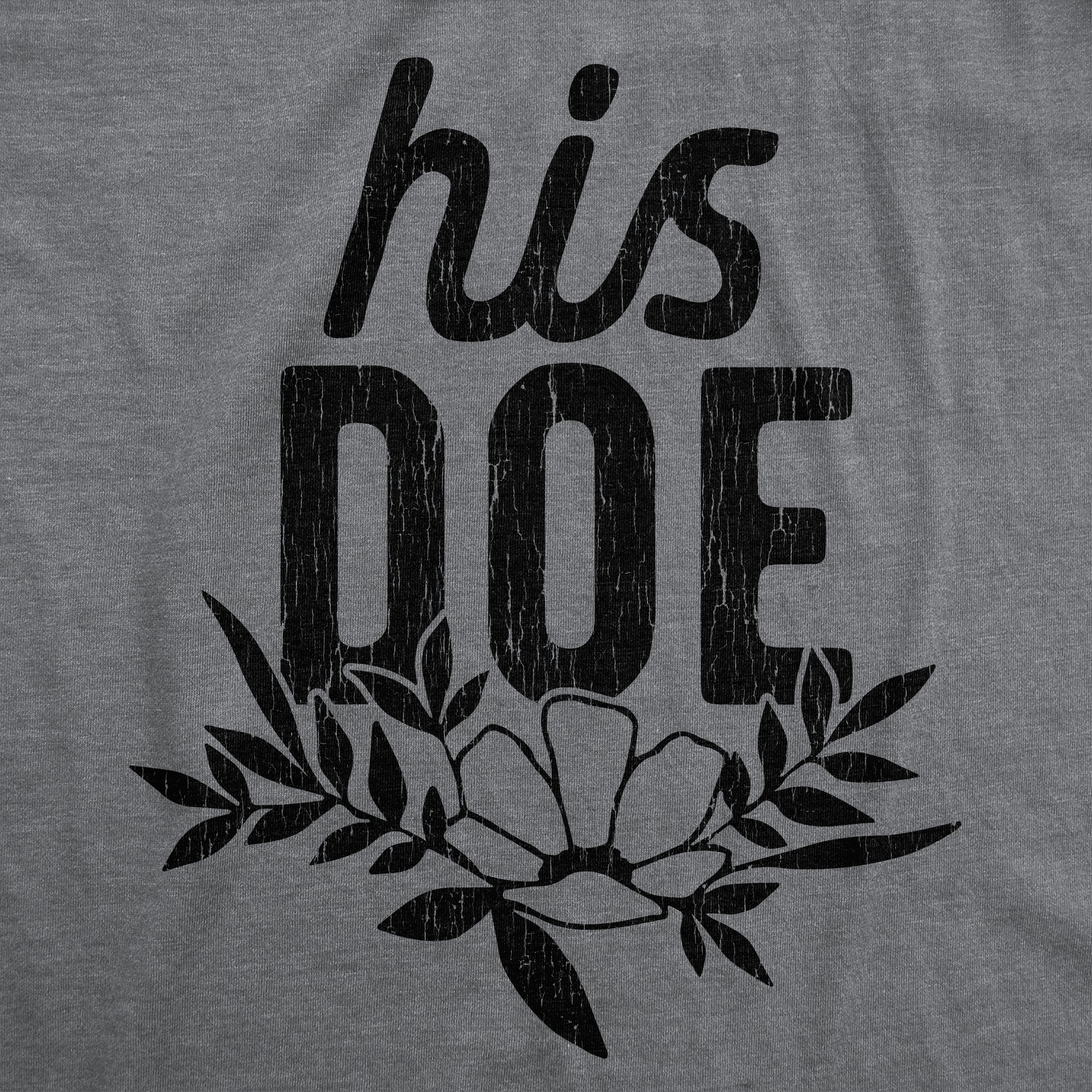 Funny Dark Heather Grey - His Doe His Doe Womens T Shirt Nerdy Valentine's Day Relationship Hunting Tee