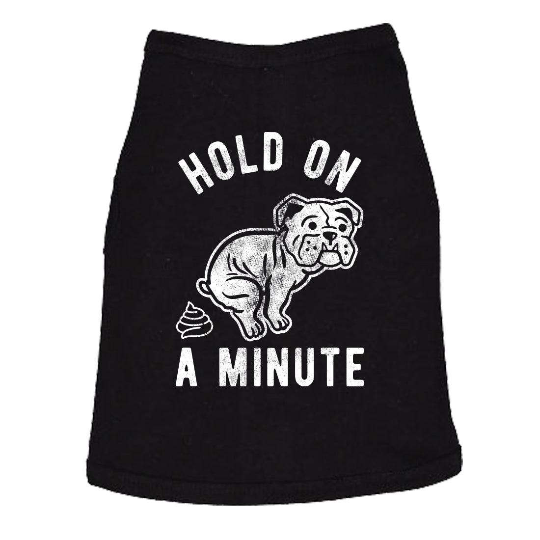 Funny Black Hold On A Minute Dog Shirt Nerdy Dog Toilet Tee