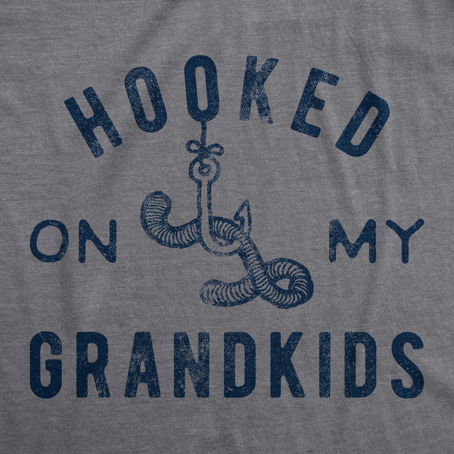 Funny Dark Heather Grey - Hooked Grandkids Hooked On My Grandkids Mens T Shirt Nerdy Father's Day Grandfather Fishing Tee