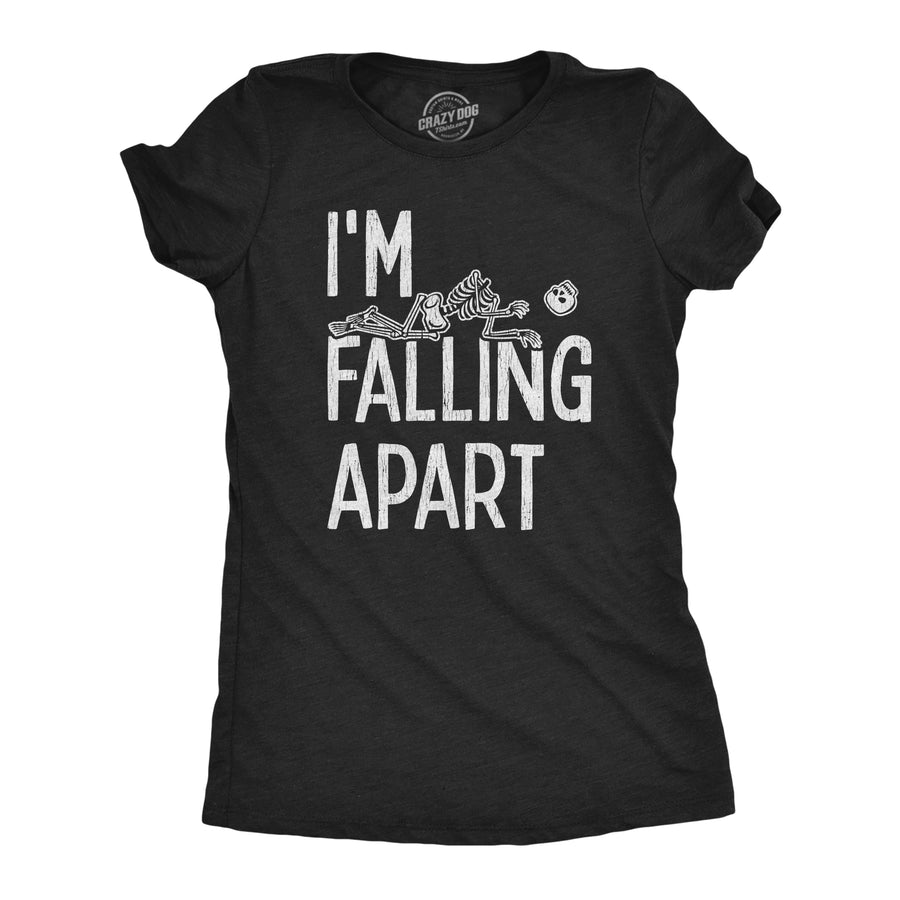 Funny Heather Black I'm Falling Apart Womens T Shirt Nerdy Halloween Tee
