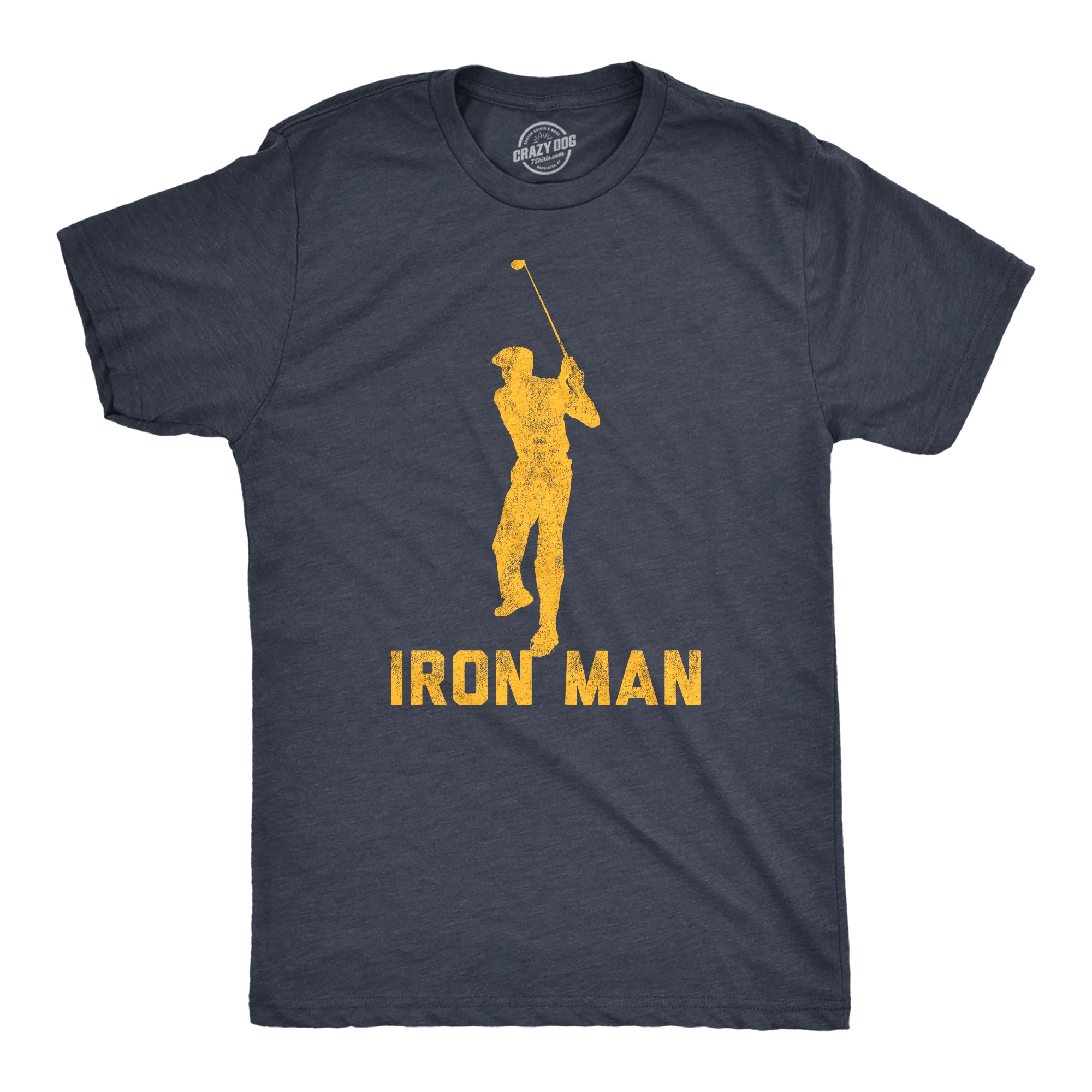 Funny Heather Navy - Iron Man Iron Man Mens T Shirt Nerdy Father's Day Golf TV & Movies Tee