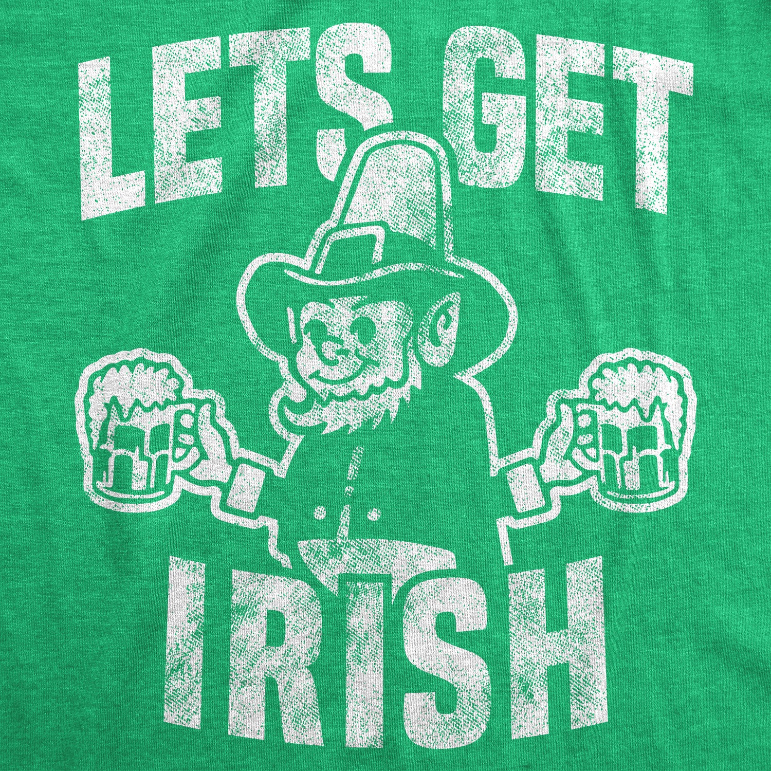 Funny Heather Green Let's Get Irish Womens T Shirt Nerdy Saint Patrick's Day Tee