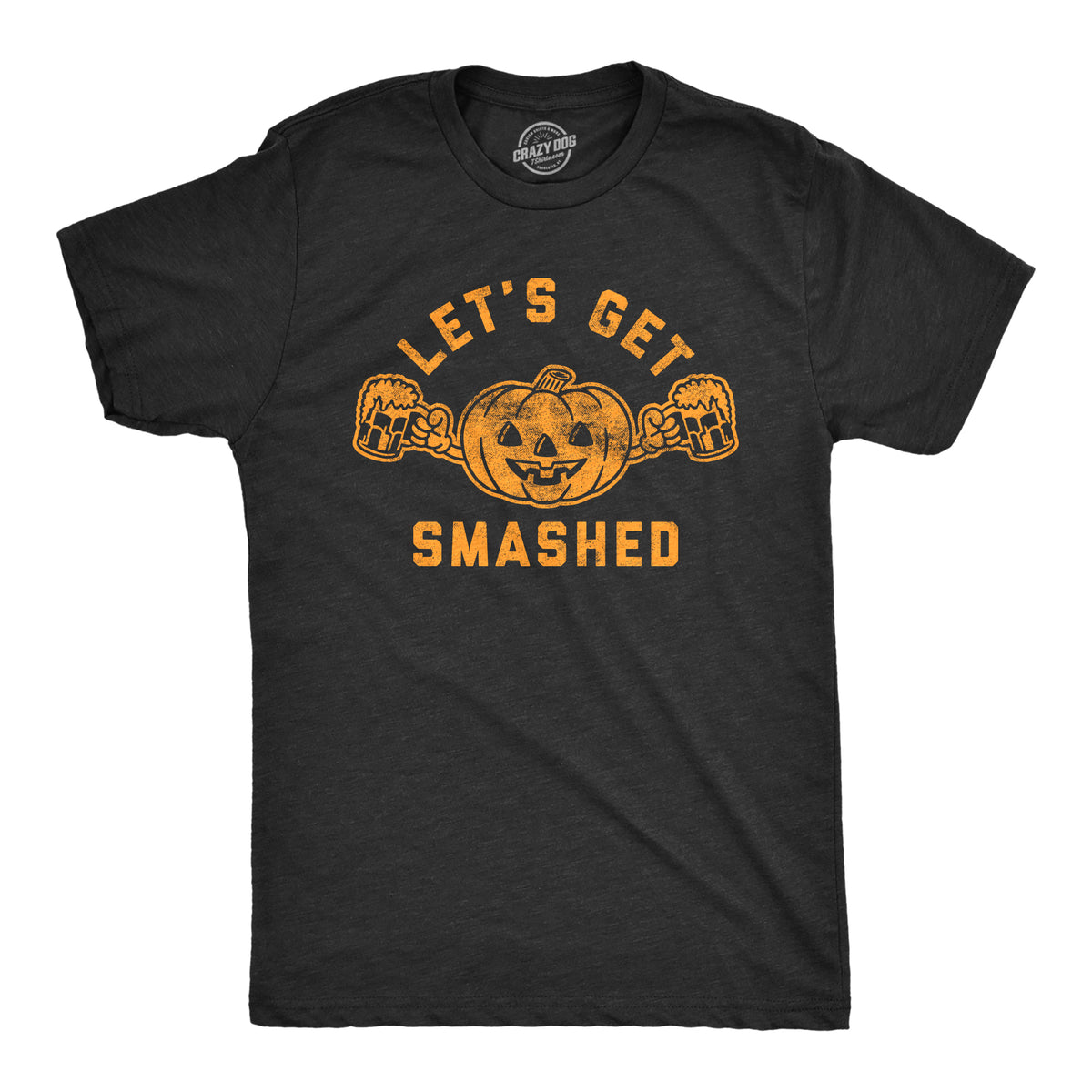 Funny Heather Black - Smashed Lets Get Smashed Mens T Shirt Nerdy Halloween Drinking Tee