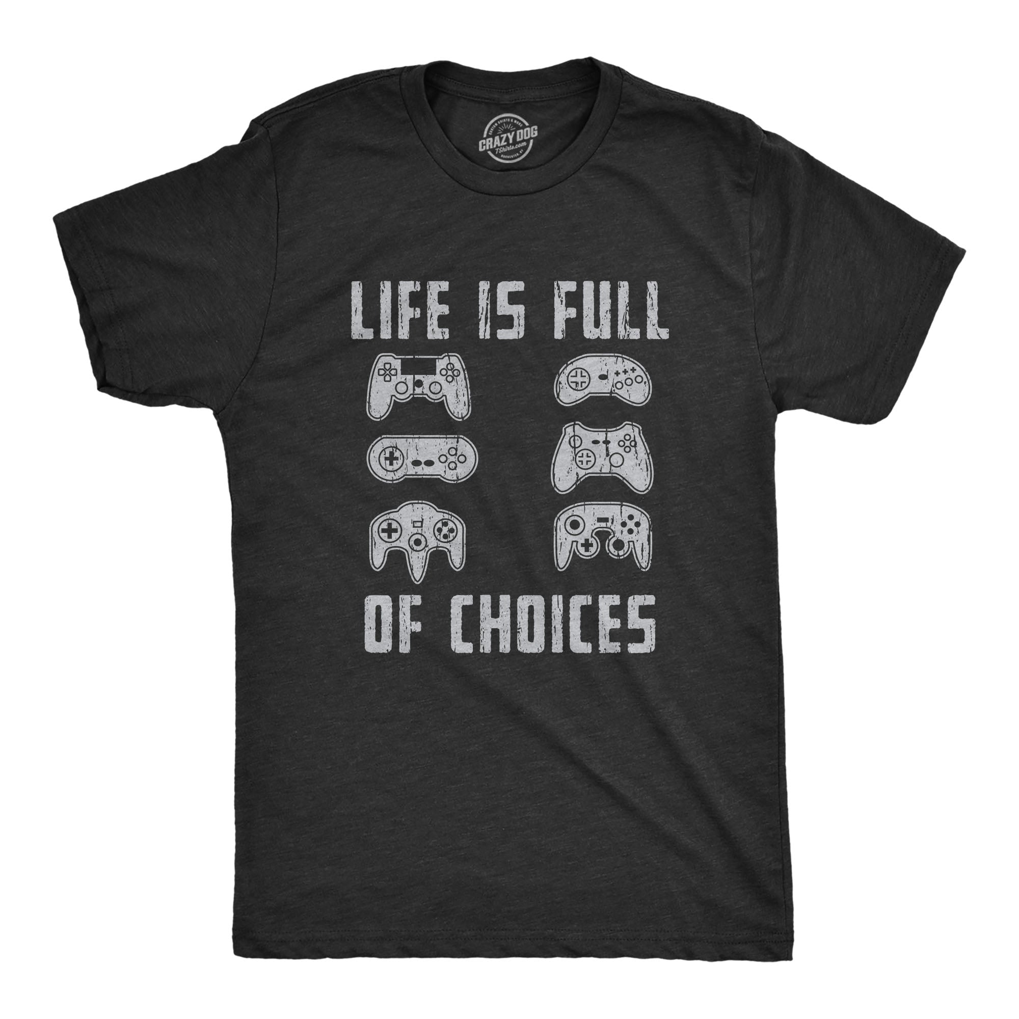 Funny Heather Black - Choices Mens T Shirt Nerdy Video Games Tee