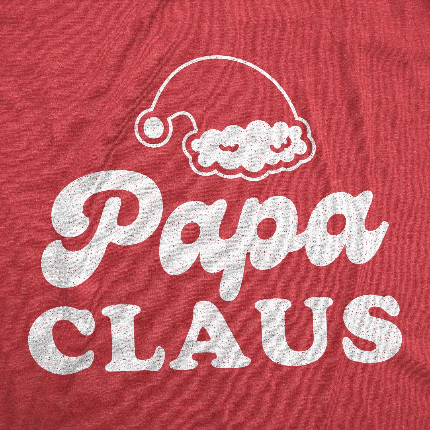 Funny Heather Red - Papa Papa Claus Mens T Shirt Nerdy Christmas Tee