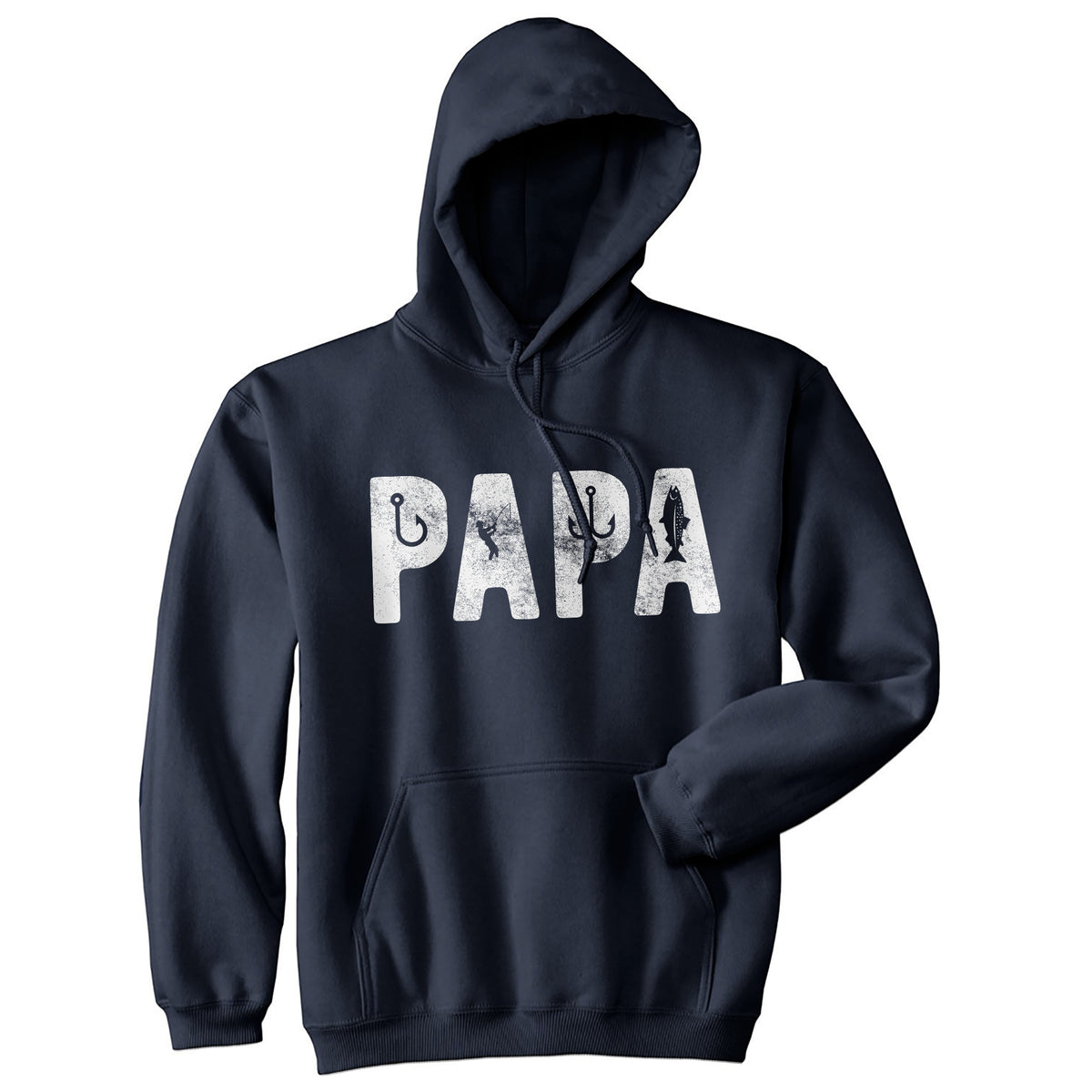 Funny Navy - Papa Fishing Papa Fishing Hoodie Nerdy Fishing Father&#39;s Day Grandfather Tee