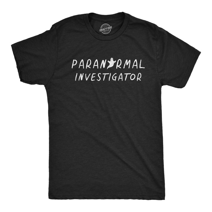 Funny Heather Black Paranormal Investigator Mens T Shirt Nerdy Halloween Tee