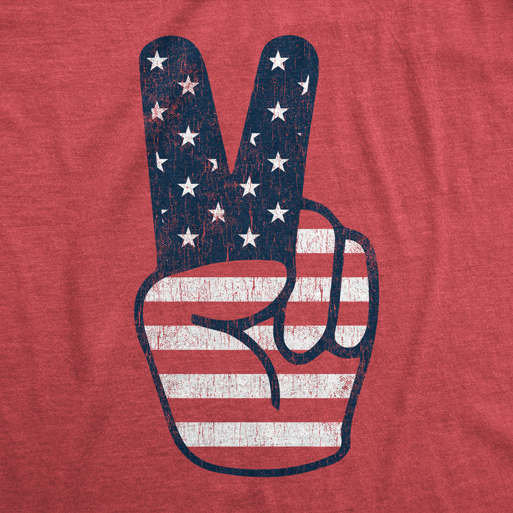 Peace Sign American Flag Men's T Shirt