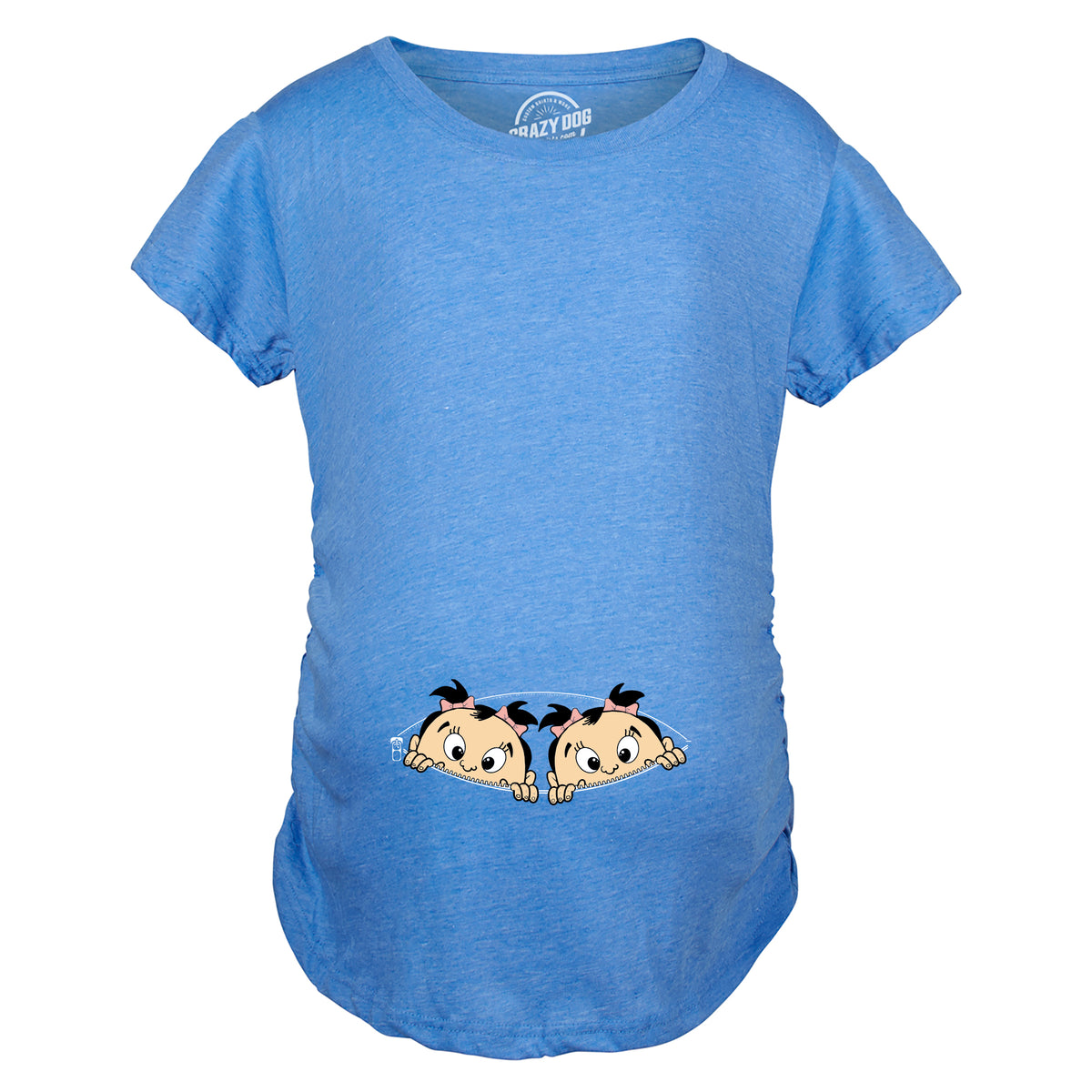 Peeking Twin Girls Maternity T Shirt