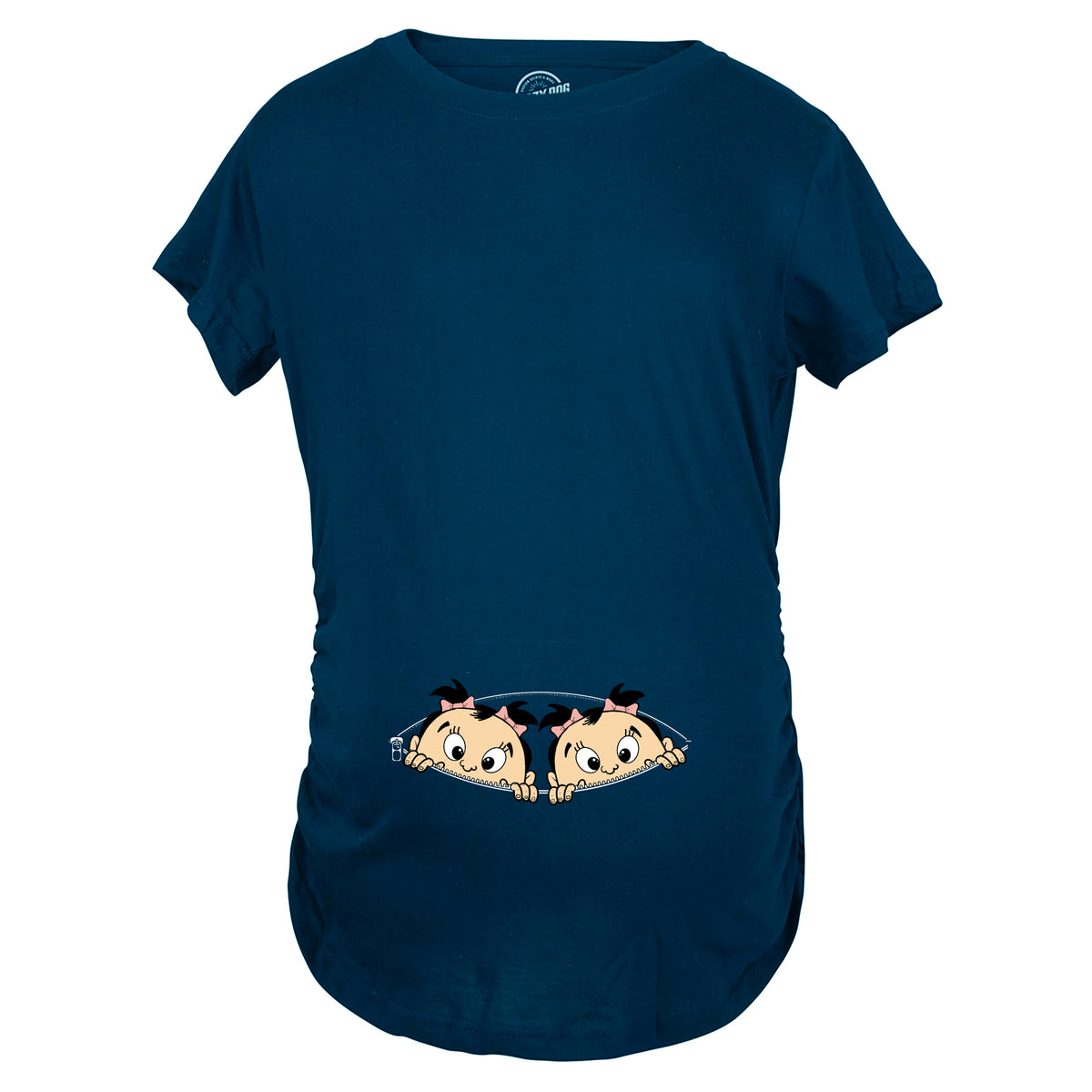Peeking Twin Girls Maternity Tshirt