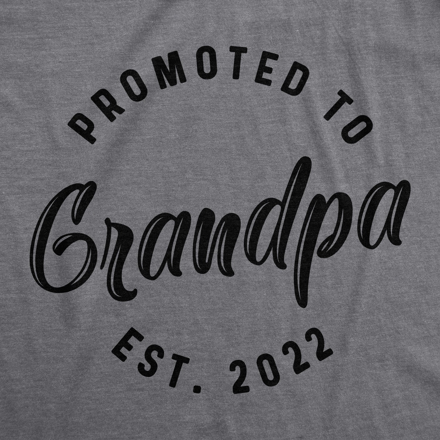 Funny Dark Heather Grey - 2022 Promoted To Grandpa 202X Mens T Shirt Nerdy Father's Day Grandfather Tee