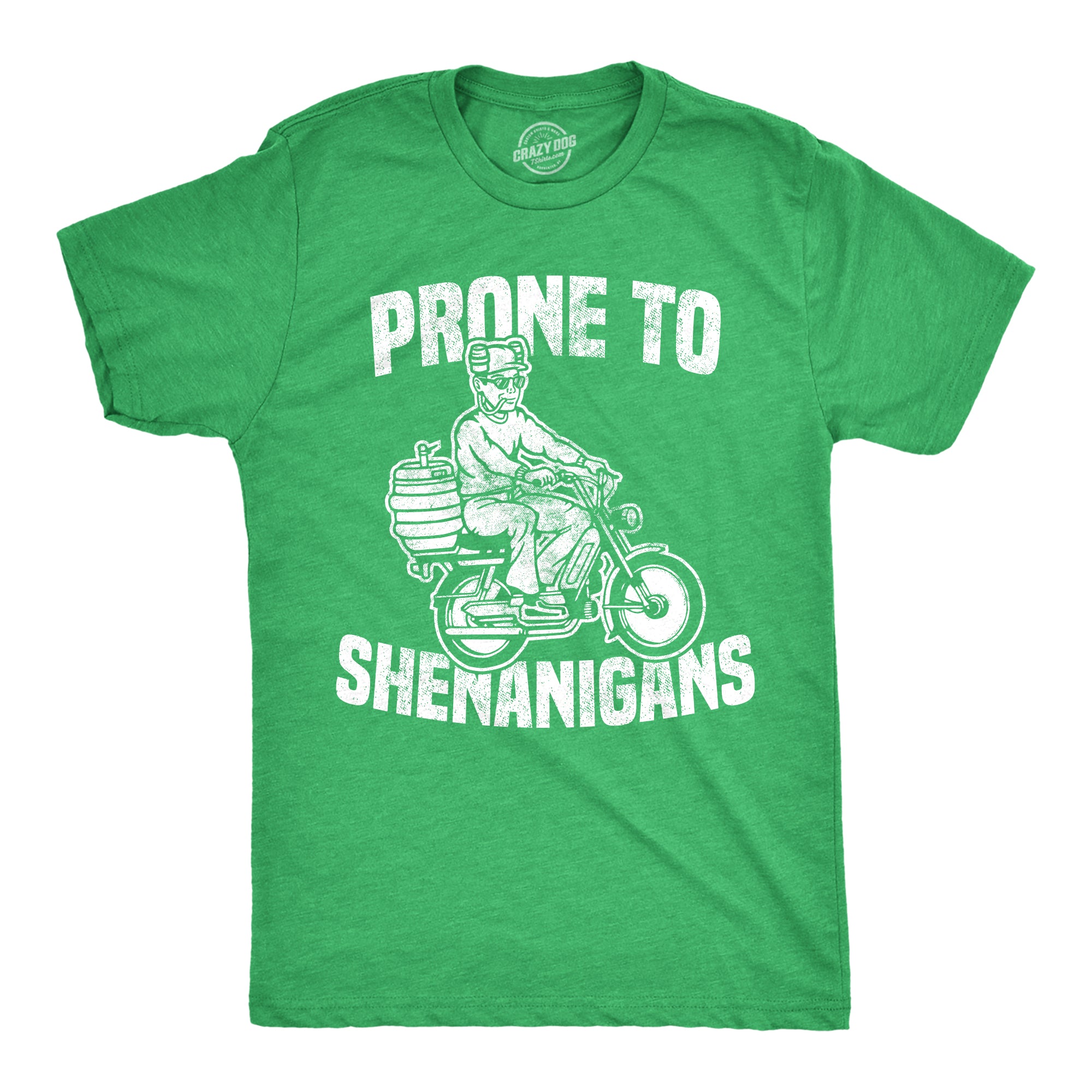 Funny Heather Green - Prone to Shenanigans Prone To Shenanigans Mens T Shirt Nerdy Saint Patrick's Day Tee