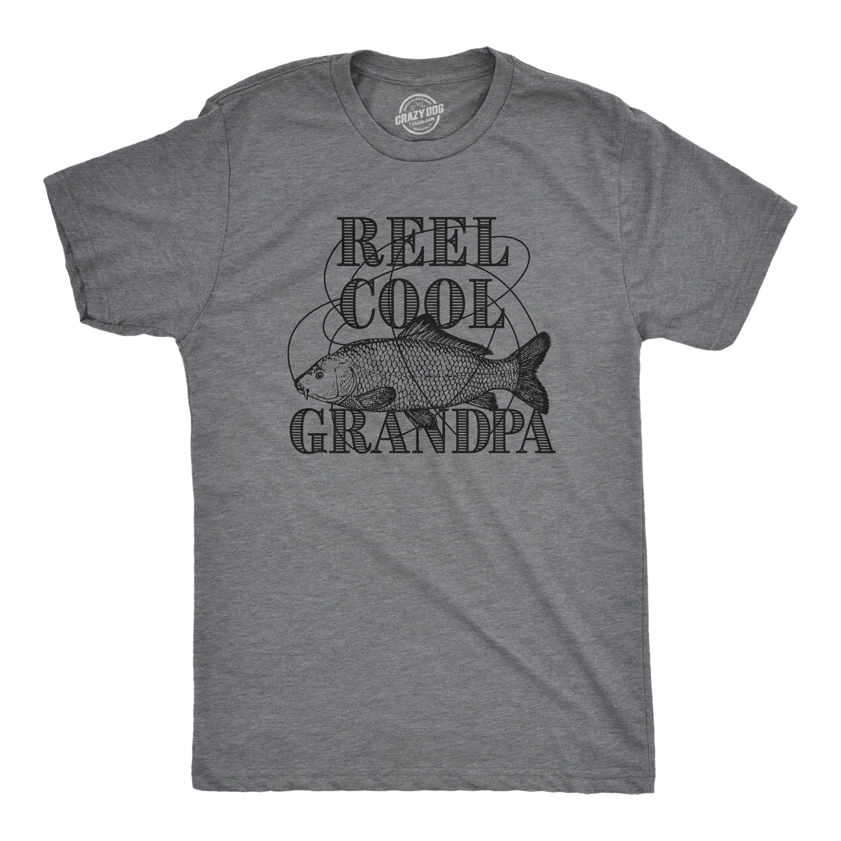 Funny Dark Heather Grey - Reel Cool Grandpa Reel Cool Grandpa Mens T Shirt Nerdy Father&#39;s Day Fishing Grandfather Tee