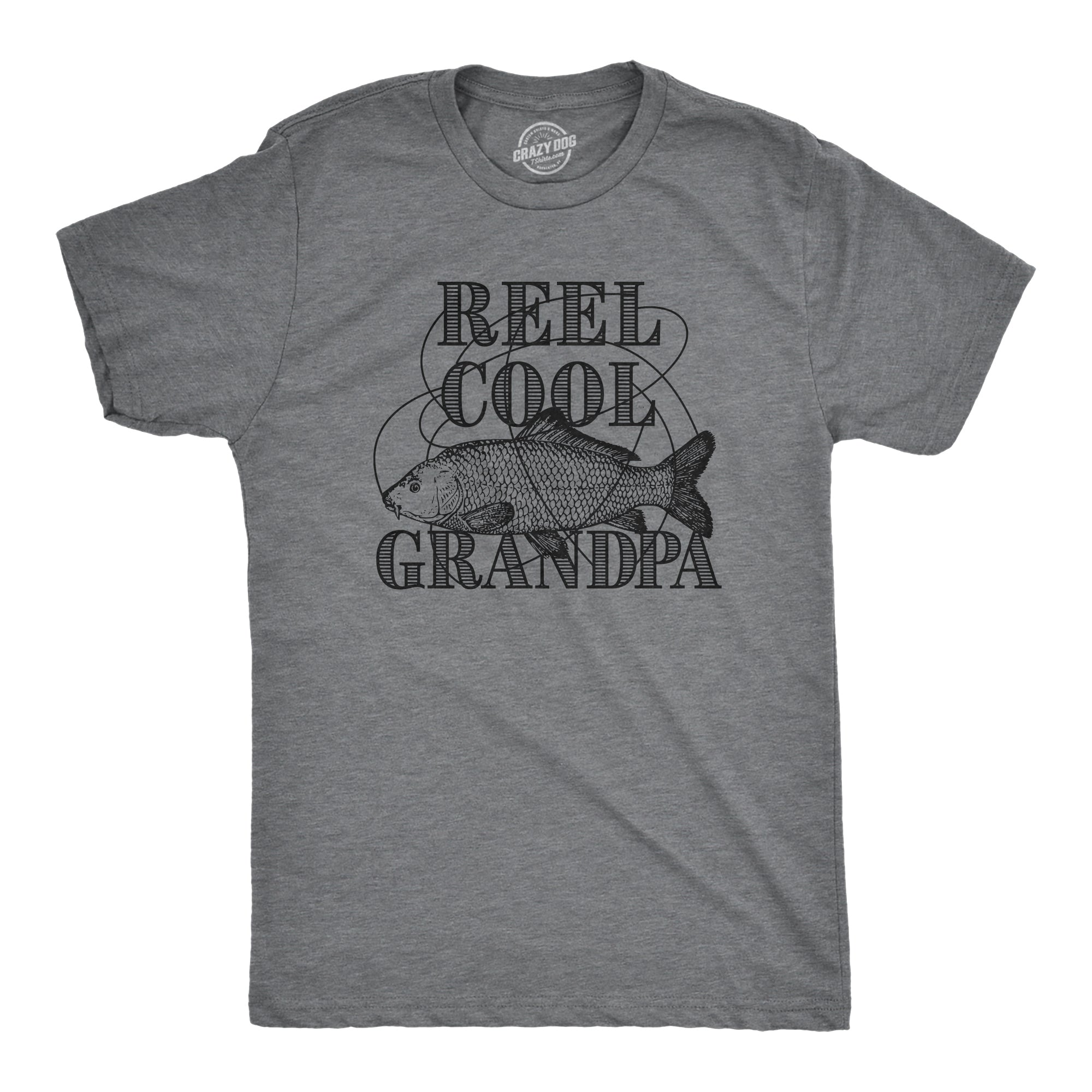 Funny Dark Heather Grey - Reel Cool Grandpa Reel Cool Grandpa Mens T Shirt Nerdy Father's Day Fishing Grandfather Tee