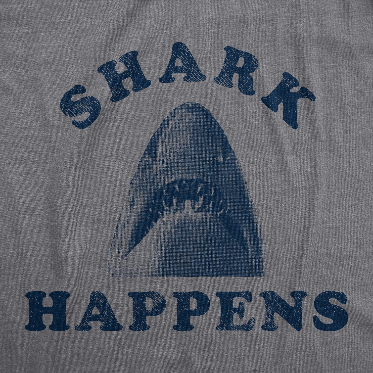 Funny Dark Heather Grey - Shark Happens Shark Happens Mens T Shirt Nerdy Shark Week Tee