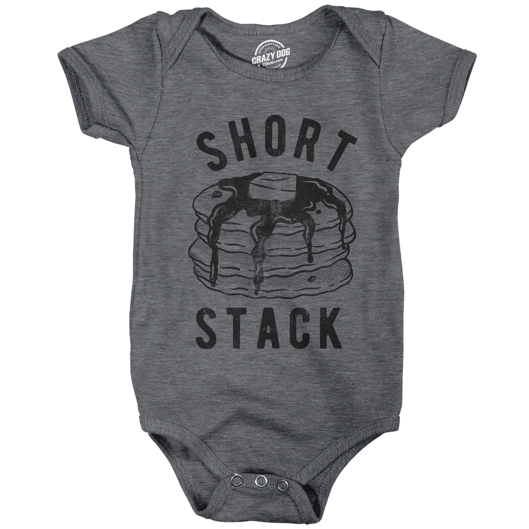 Funny Dark Heather Grey Short Stack Onesie Nerdy Food Tee