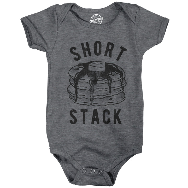 Funny Dark Heather Grey Short Stack Onesie Nerdy Food Tee