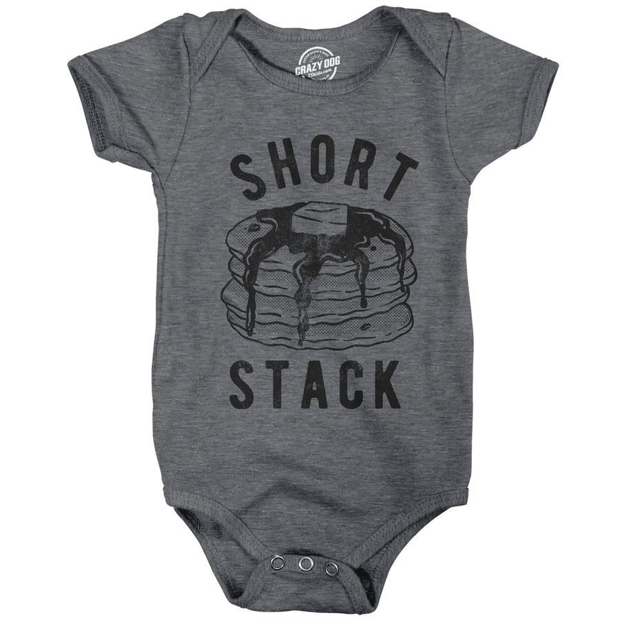 Funny Dark Heather Grey Short Stack Onesie Nerdy Food Tee