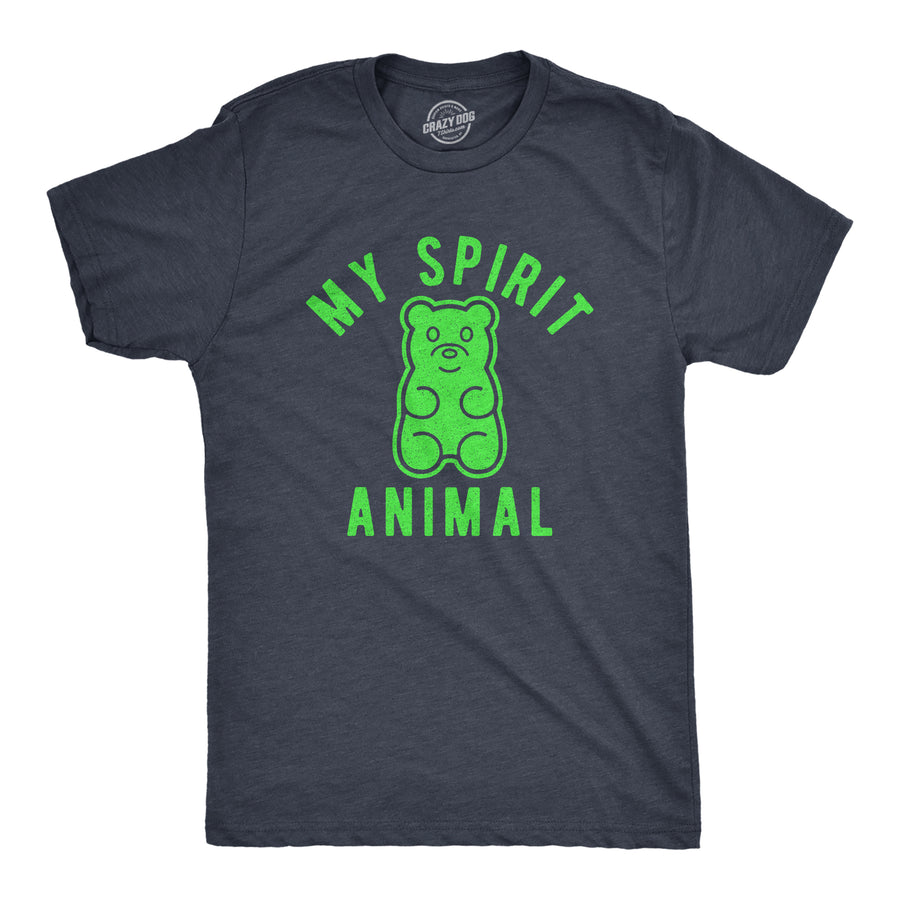 Funny Heather Navy My Spirit Animal: Gummy Bear Mens T Shirt Nerdy Food Tee