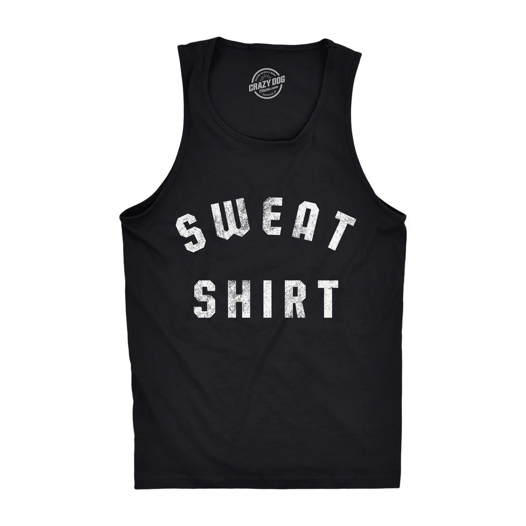 Funny Black Sweat Shirt Mens Tank Top Nerdy Fitness Tee