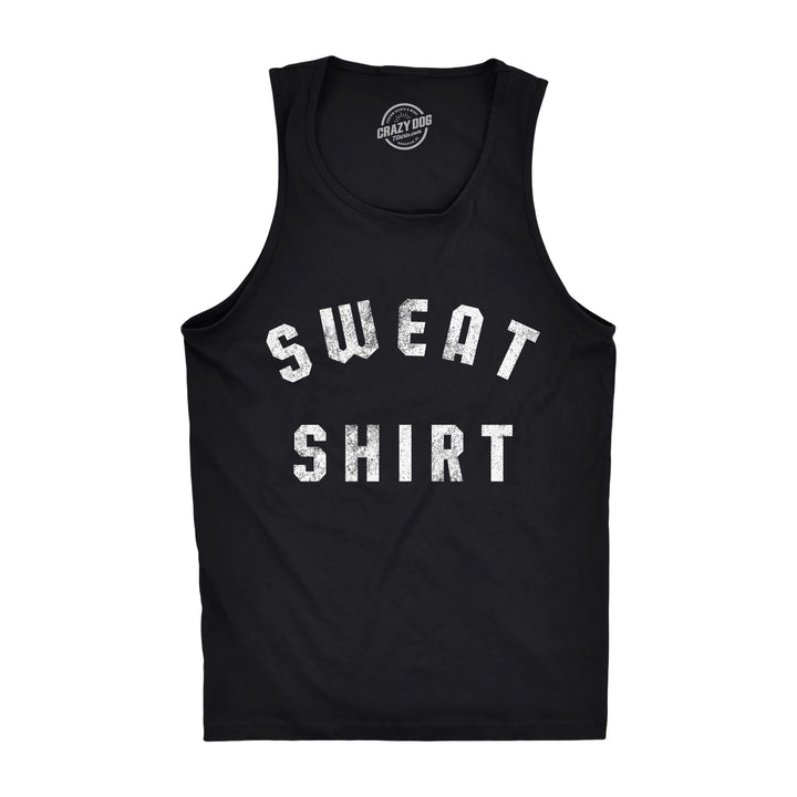 Funny Black Sweat Shirt Mens Tank Top Nerdy Fitness Tee