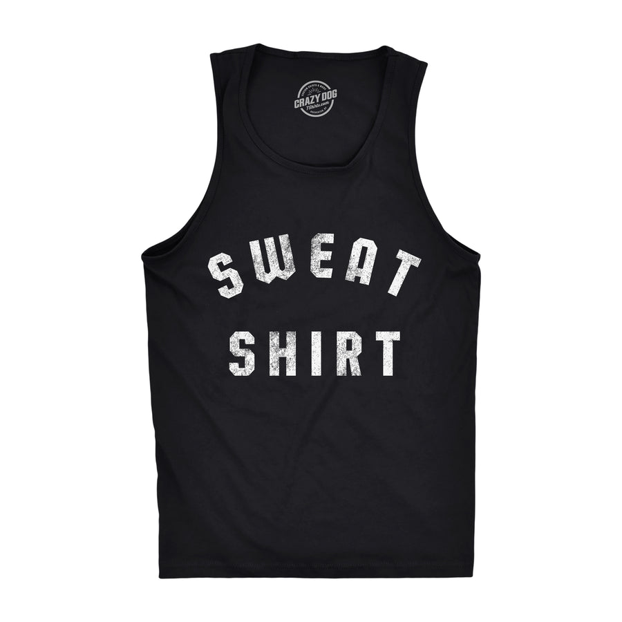 Funny Black Sweat Shirt Mens Tank Top Nerdy Fitness Tee