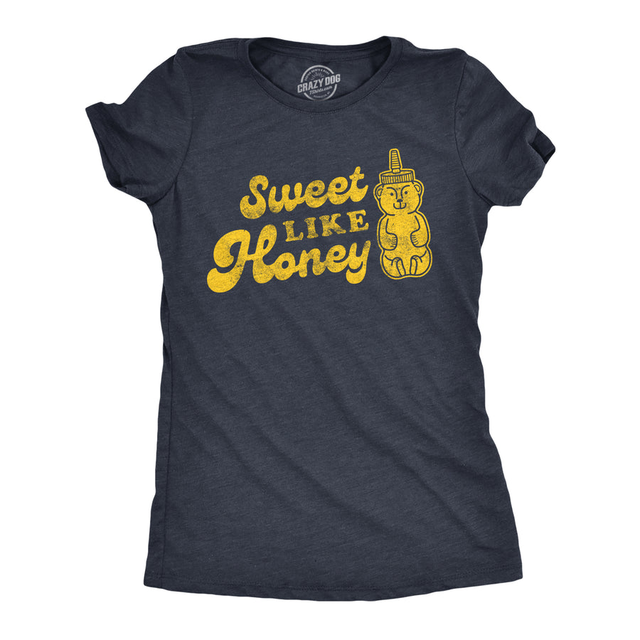 Funny Heather Navy Sweet Like Honey Womens T Shirt Nerdy Food Tee