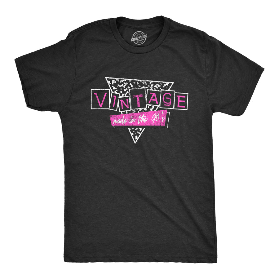 Funny Heather Black Vintage Made In The 90s Mens T Shirt Nerdy Birthday Retro Tee
