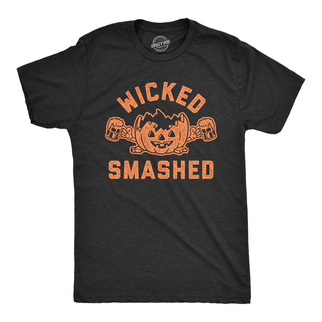 Funny Heather Black Wicked Smashed Mens T Shirt Nerdy Halloween Beer Tee