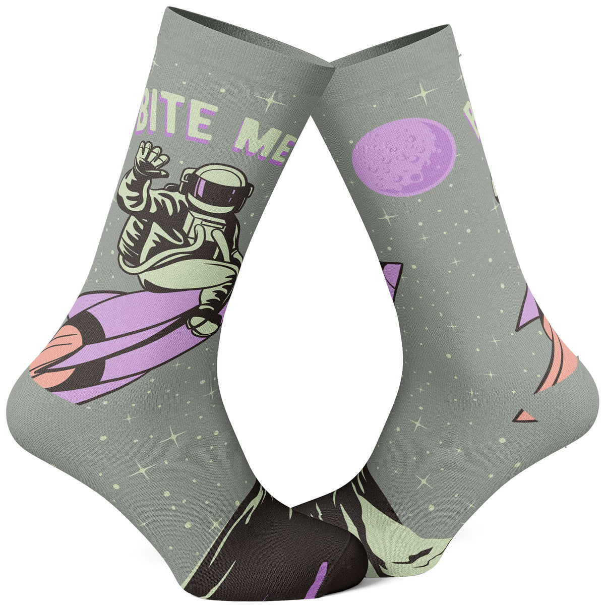 Funny Bite Me Sock Nerdy Sarcastic Space Tee