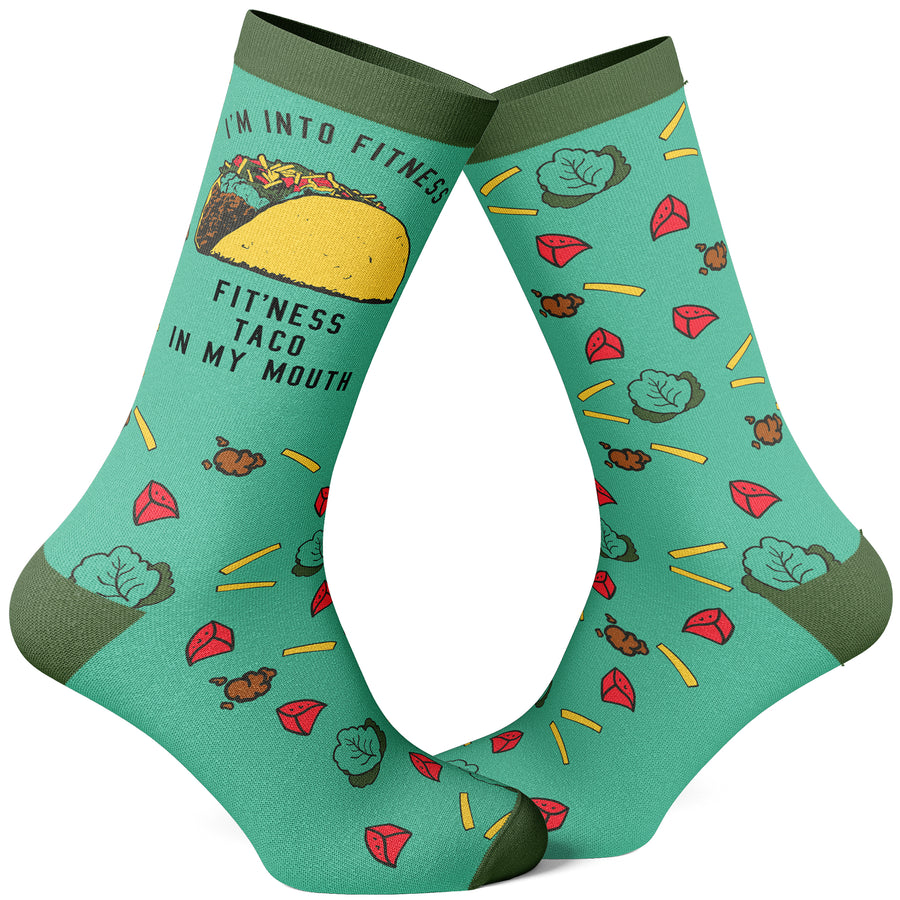 Funny Fitness Taco Mens Fitness Taco In My Mouth Sock Nerdy Cinco De Mayo Fitness Food Tee