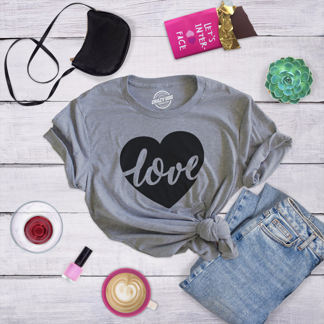 Love Heart Script Women's T Shirt