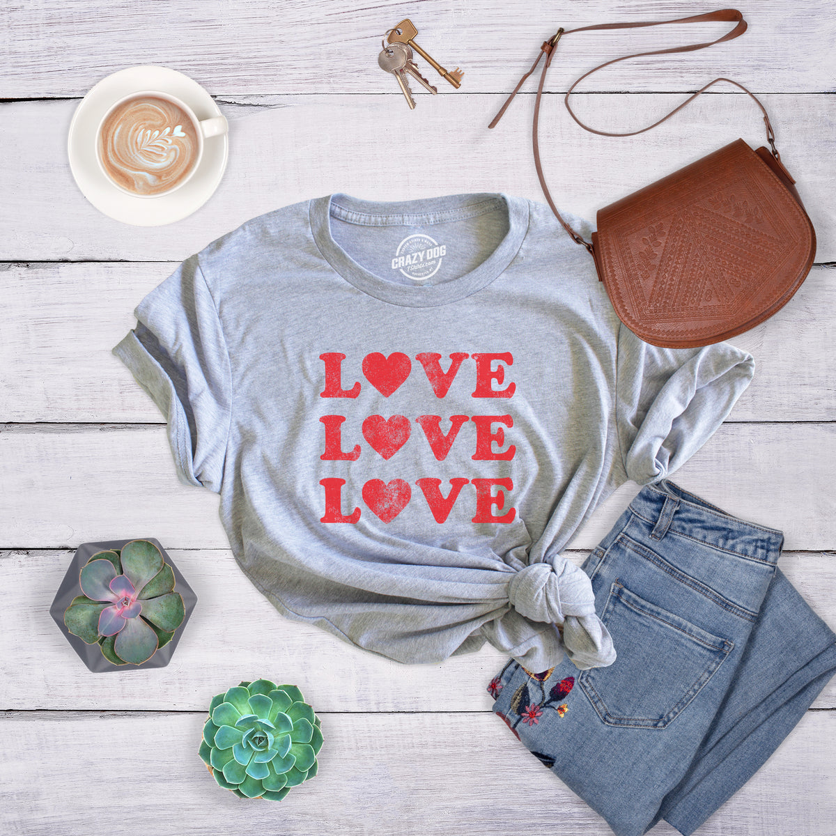 Love 3 Hearts Women&#39;s T Shirt