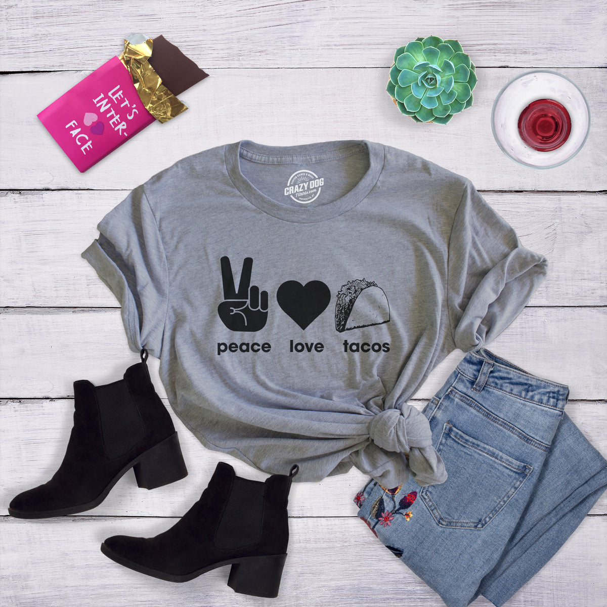 Peace Love Tacos Women&#39;s Tshirt
