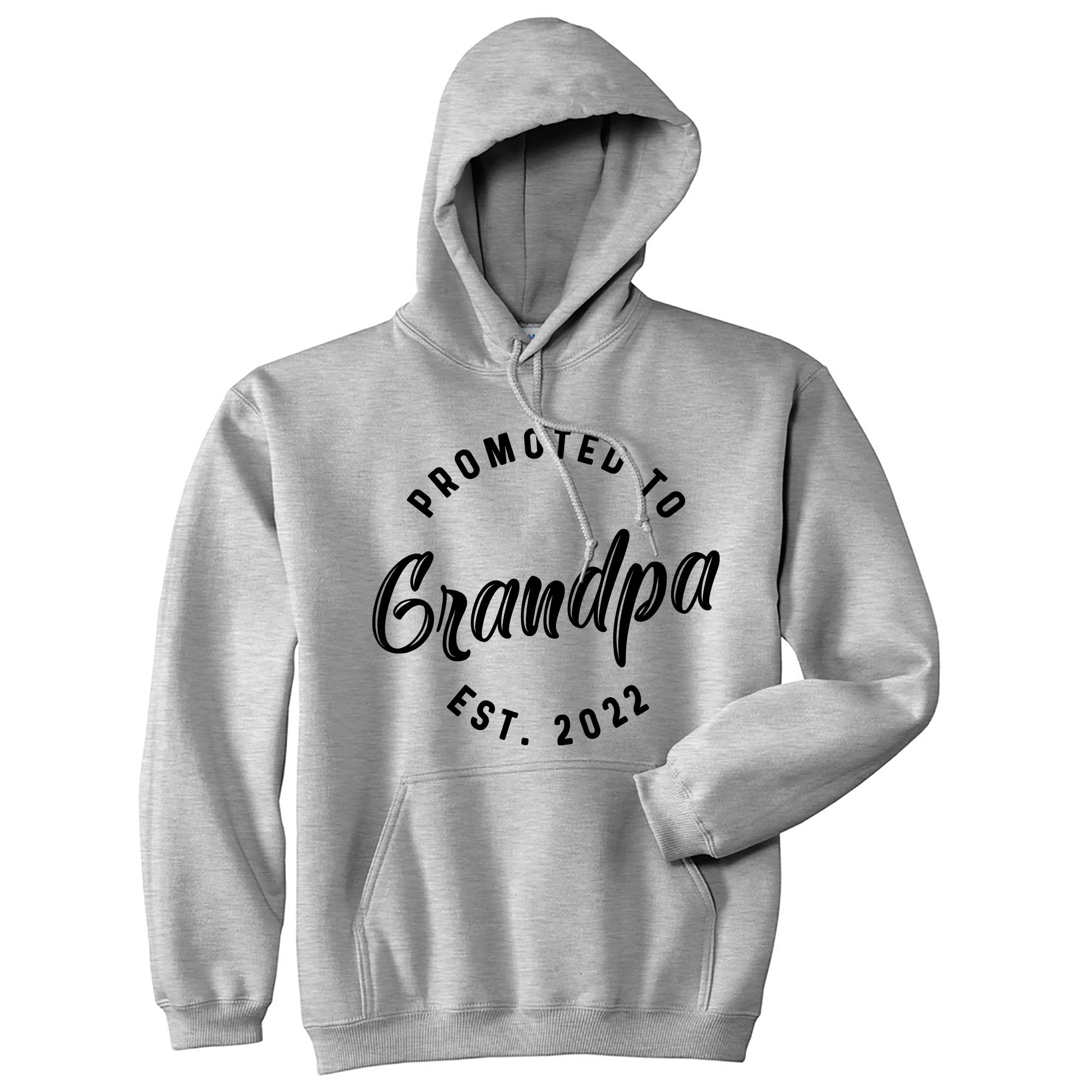 Funny Grey - GRANDPA Promoted To Grandpa 2022 Hoodie Nerdy Grandfather Tee