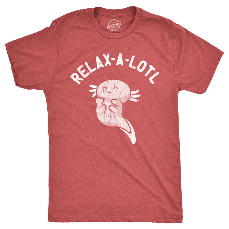 Funny Heather Red - RELAX Relax A Lotl Mens T Shirt Nerdy animal Sarcastic Tee