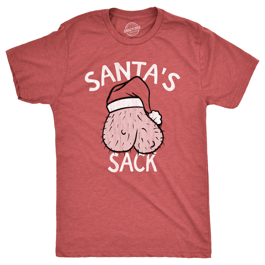 Funny Heather Red - SACK Santas Sack Mens T Shirt Nerdy Christmas Sex Tee