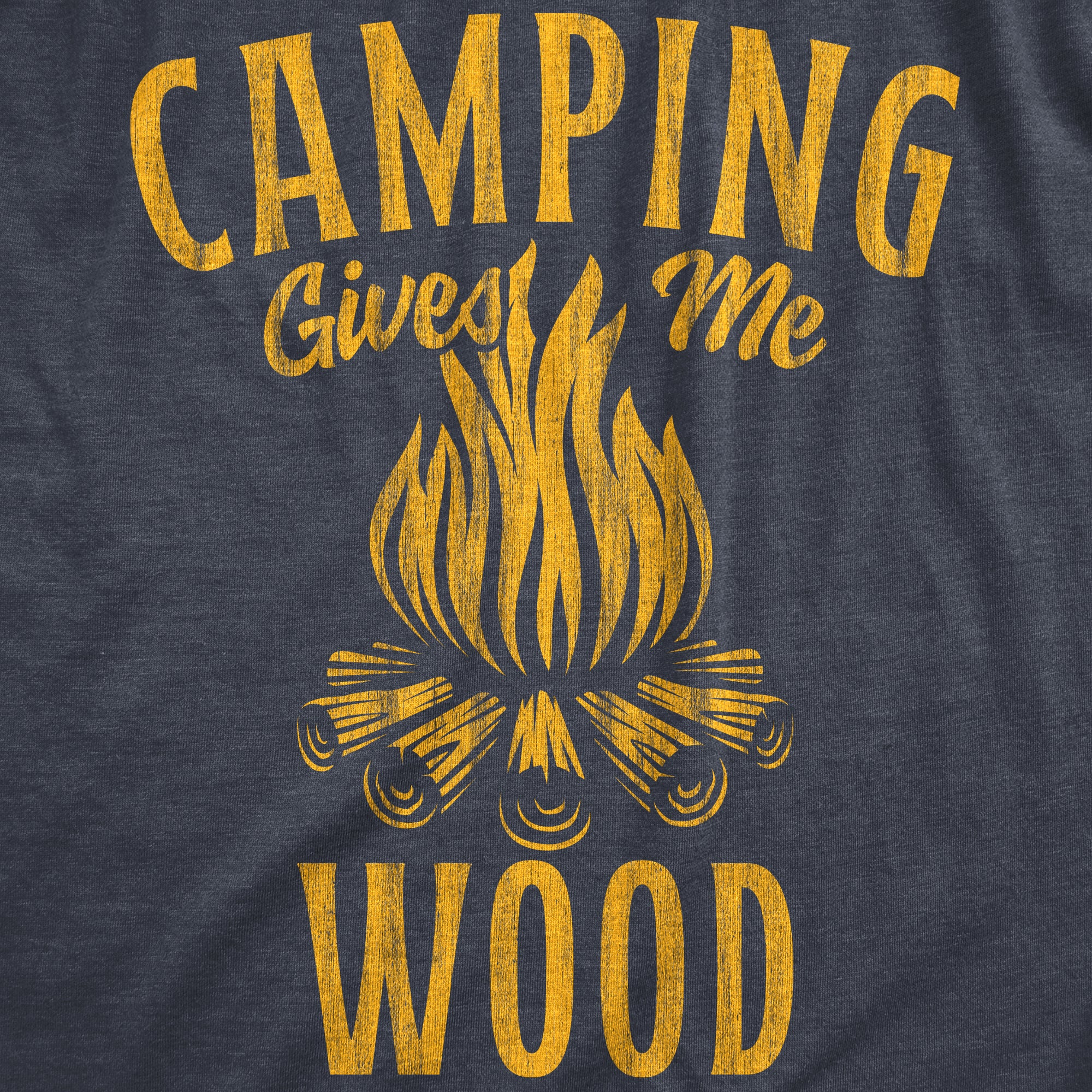 Funny Heather Navy - WOOD Camping Gives Me Wood Mens T Shirt Nerdy Sex Camping Tee