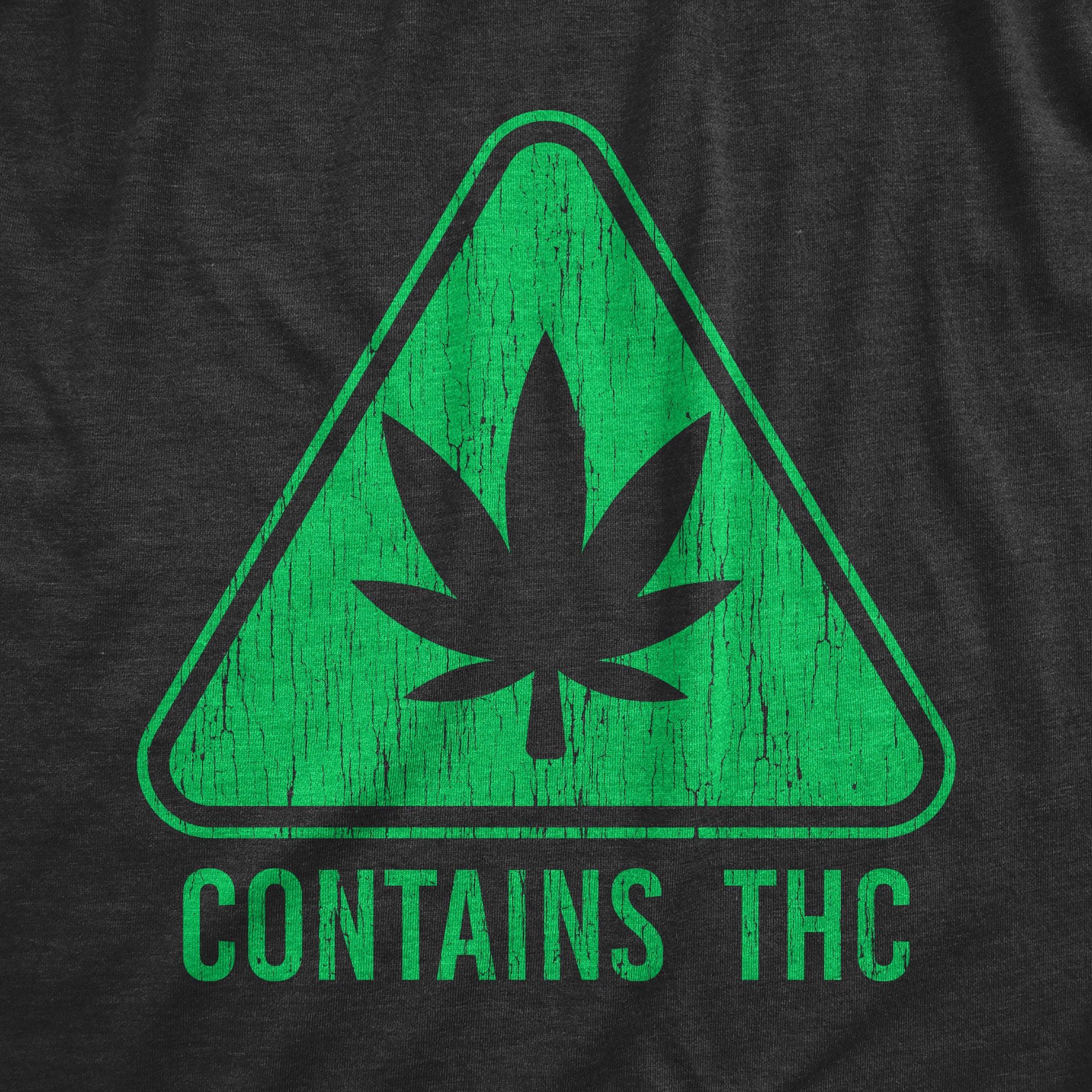 Funny Heather Black - THC Contains THC Womens T Shirt Nerdy 420 Tee