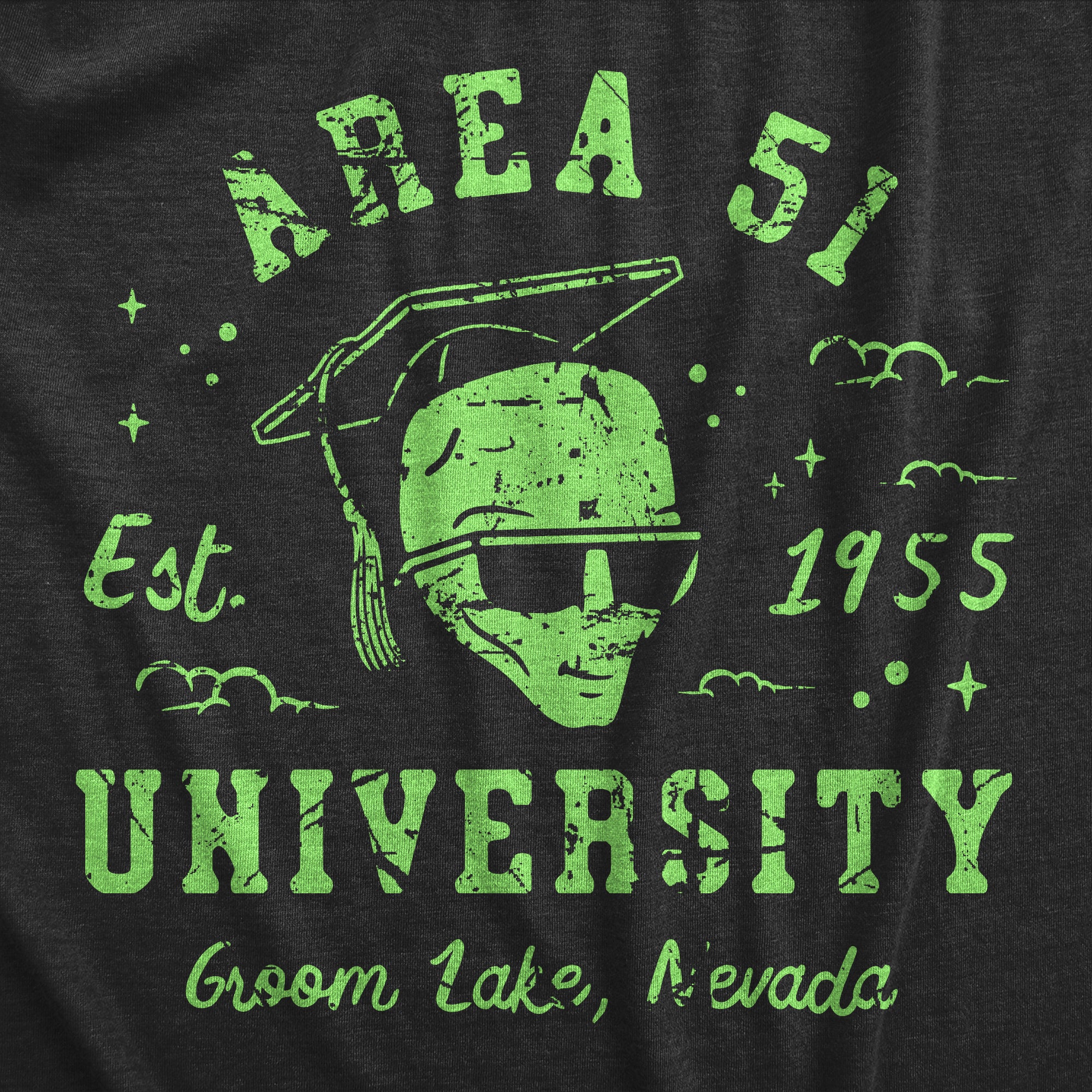 Funny Heather Black - AREA51 Area 51 University Mens T Shirt Nerdy Sarcastic space Tee