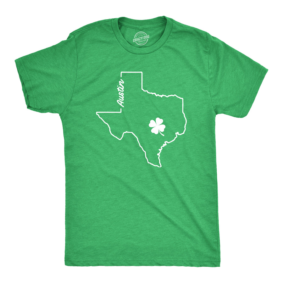 Funny Heather Green Austin Texas Saint Patrick's Mens T Shirt Nerdy Saint Patrick's Day Tee