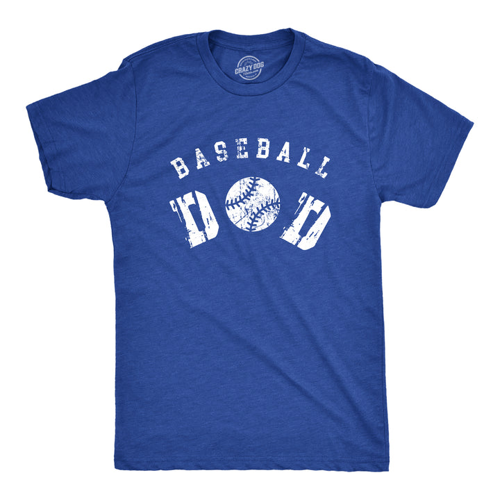 Funny Heather Royal Baseball Dad Mens T Shirt Nerdy Father's Day Baseball Tee