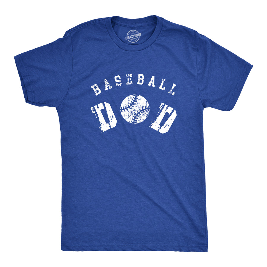 Funny Heather Royal Baseball Dad Mens T Shirt Nerdy Father's Day Baseball Tee