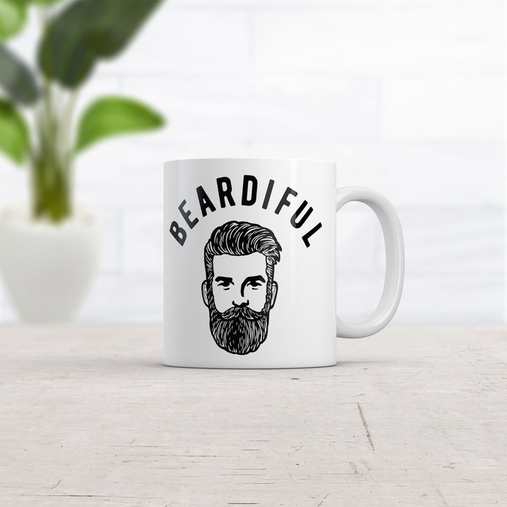 Beardiful Mug Funny Good Looking Facial Hair Graphic Novelty Coffee Cup-11oz